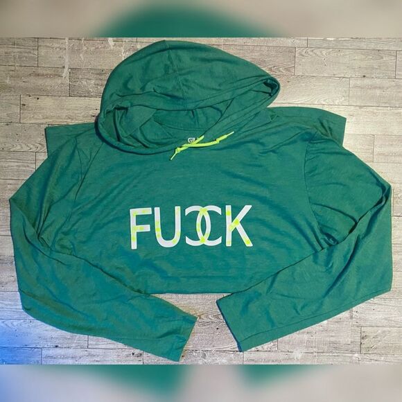 Neon, Custom, Glow In The Dark, F Word, Long Sleeve, Hooded Tee - Picture 5 of 14